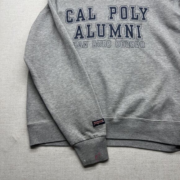 Vintage Cal Poly JanSport Sweatshirt L Gray Alumni San Luis Obispo USA 90s FLAWS - Picture 9 of 16